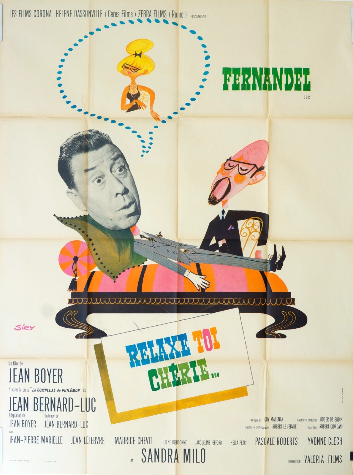 RELAXE-TOI CHÉRIE ORIGINAL MOVIE POSTER 120x160 FERNANDEL