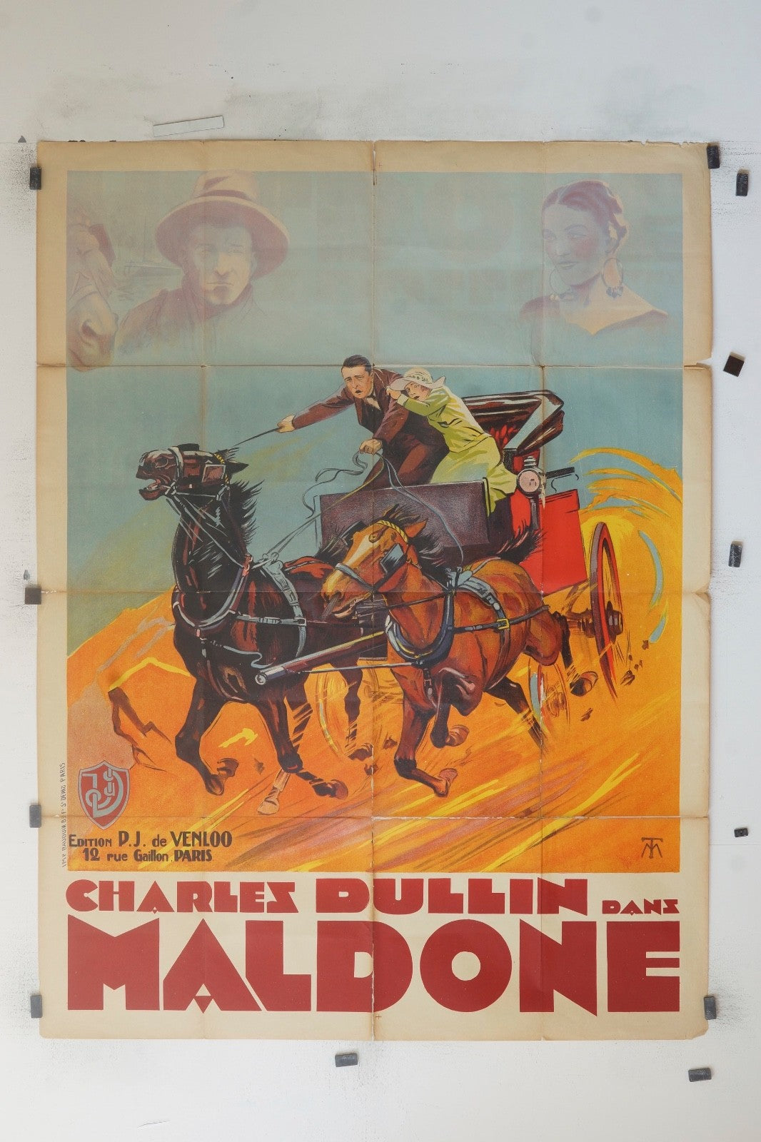 MALDONE  CHARLES DULLIN MOVIE POSTER ORIGINAL 120x160