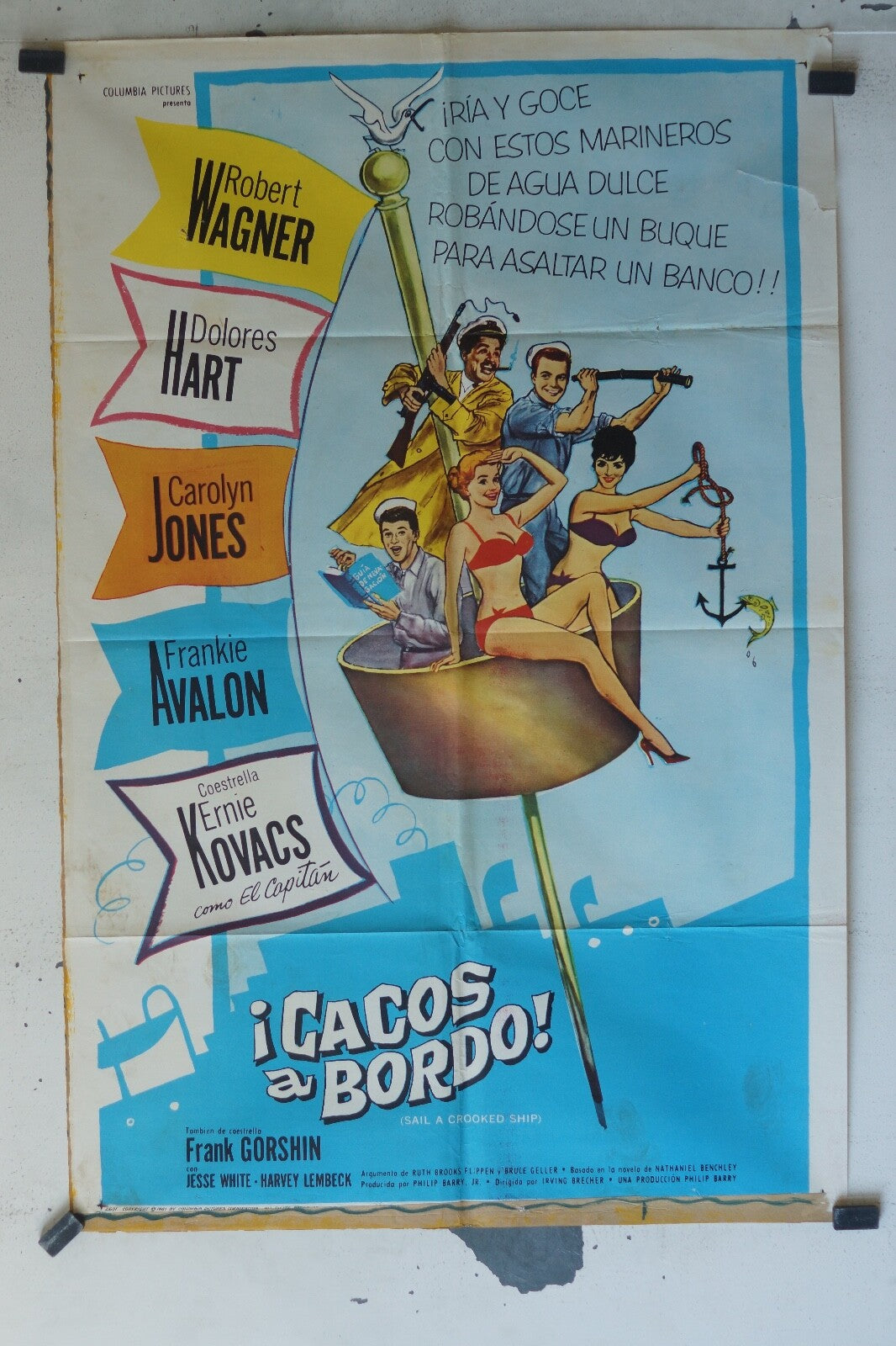 CACOS A BORDO MOVIE POSTER ORIGINAL 68x104 Dolores Hart , Carolyn Jones 