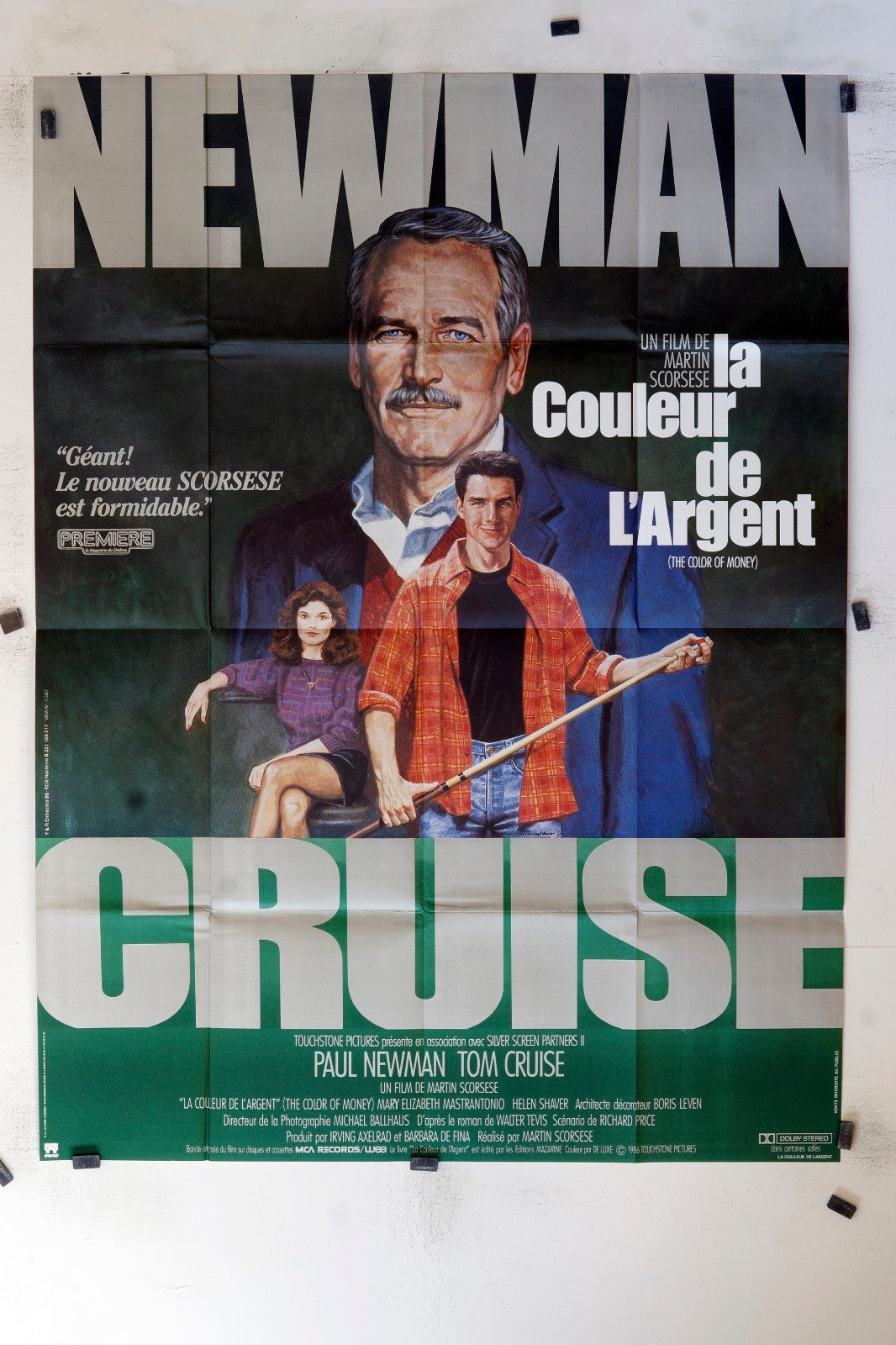 LA COULEUR DE L’ARGENT PAUL NEWMAN POSTER ORIGINAL 120x160