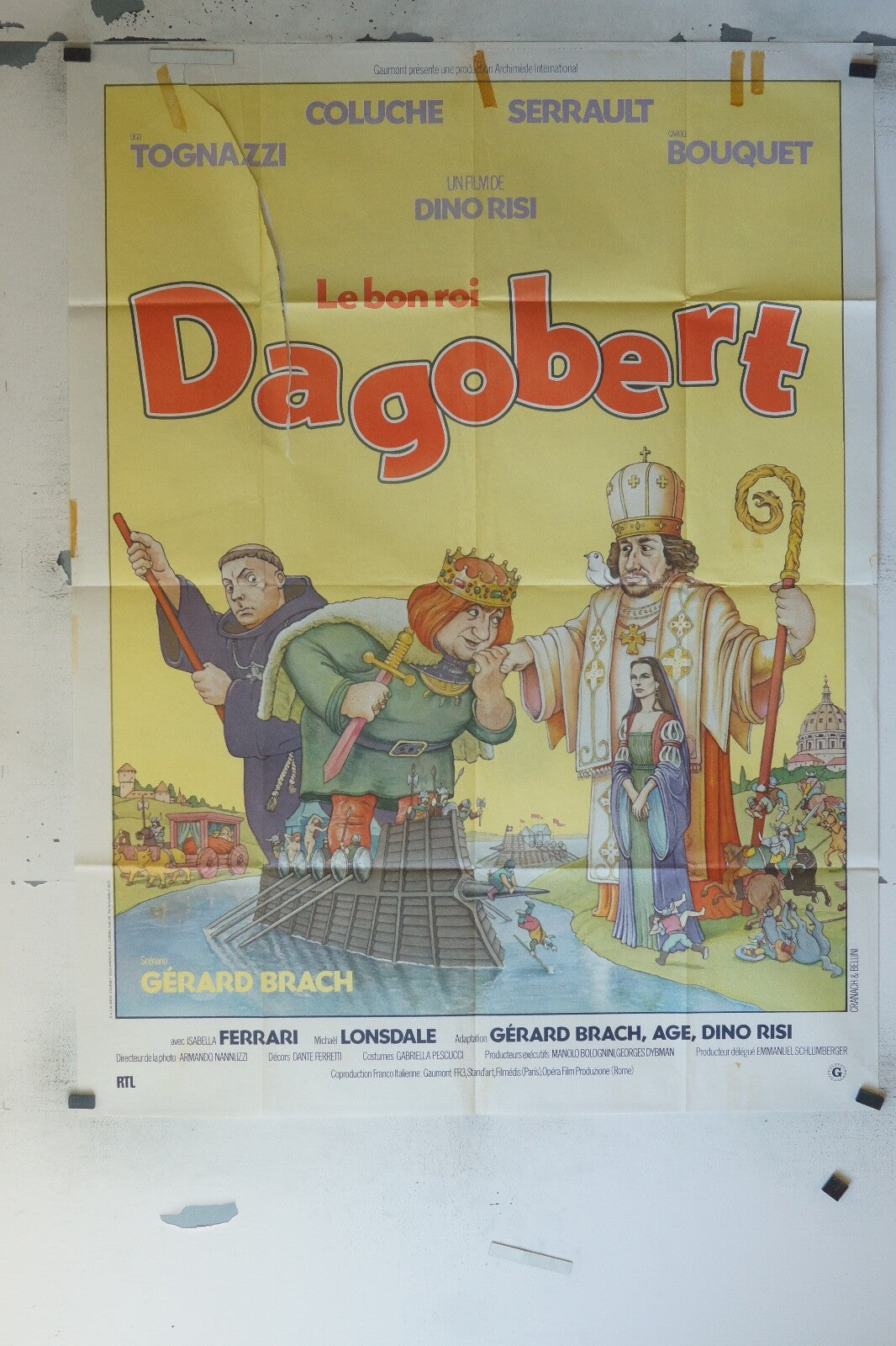 LE BON ROI DAGOBERT MOVIE POSTER ORIGINAL 120x160 COLUCHE