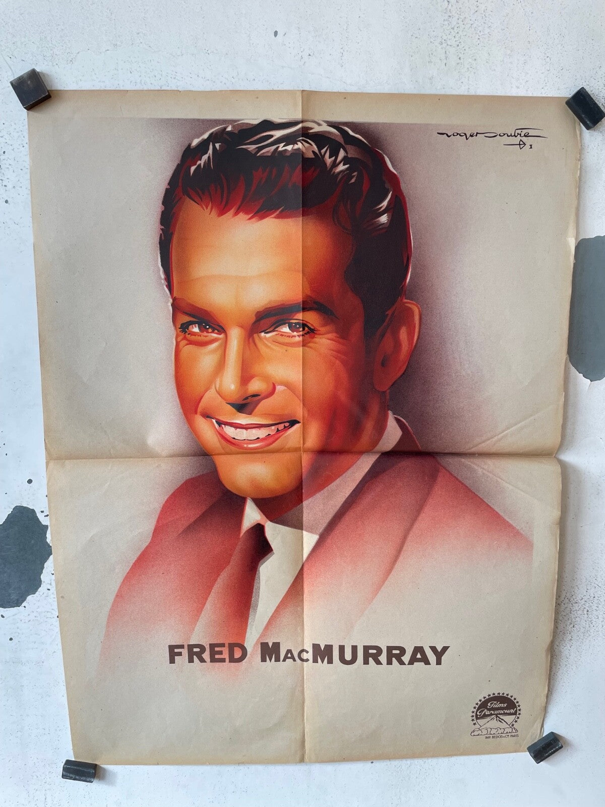 FRED MAC MURRAY PORTRAIT MOVIE POSTER ORIGINAL (60X80) FRED MACMURRAY