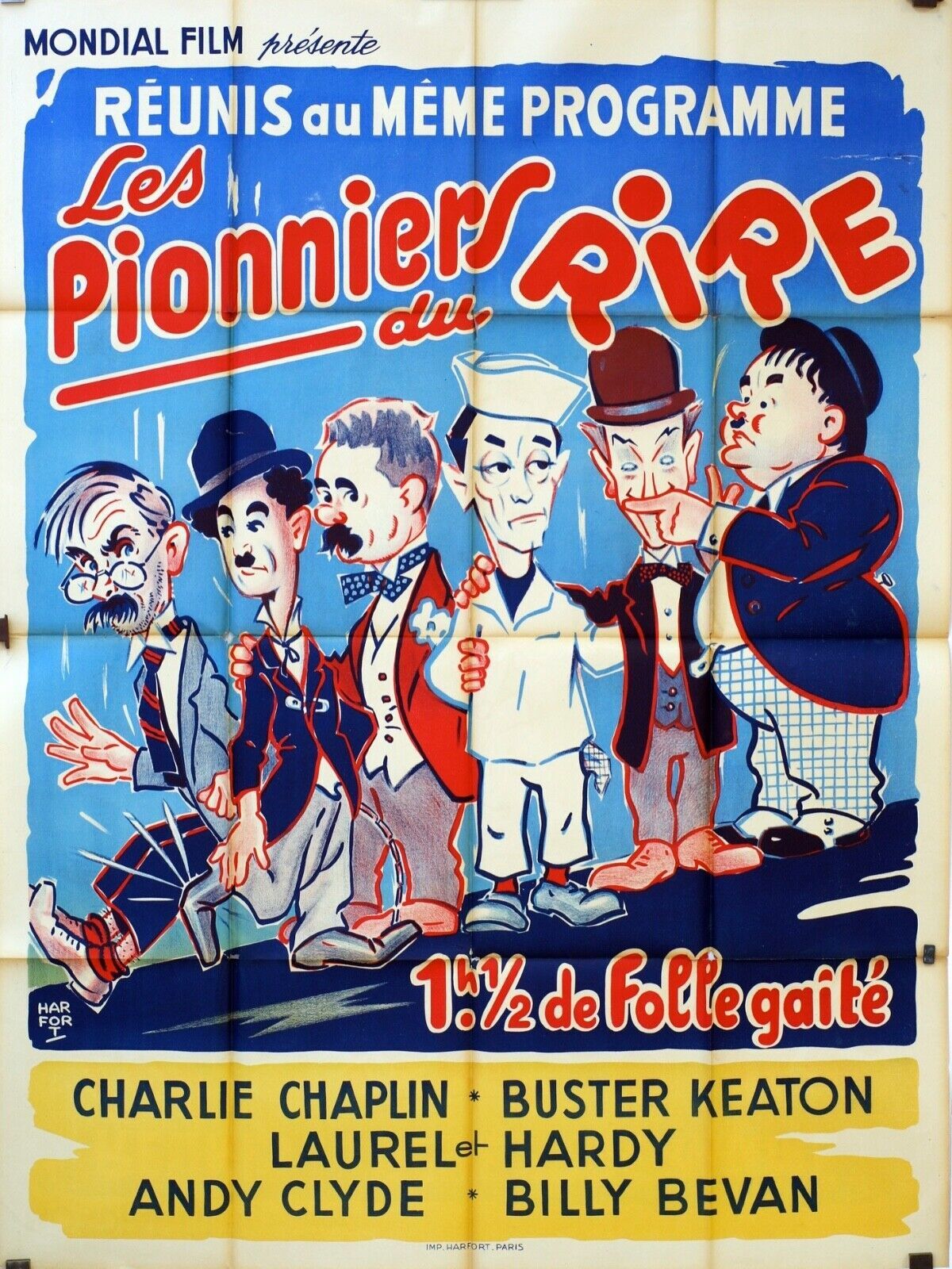 LES PIONNIERS DU RIRE ORIGINAL MOVIE POSTER 120x160 CHARLIN CHAPLIN
