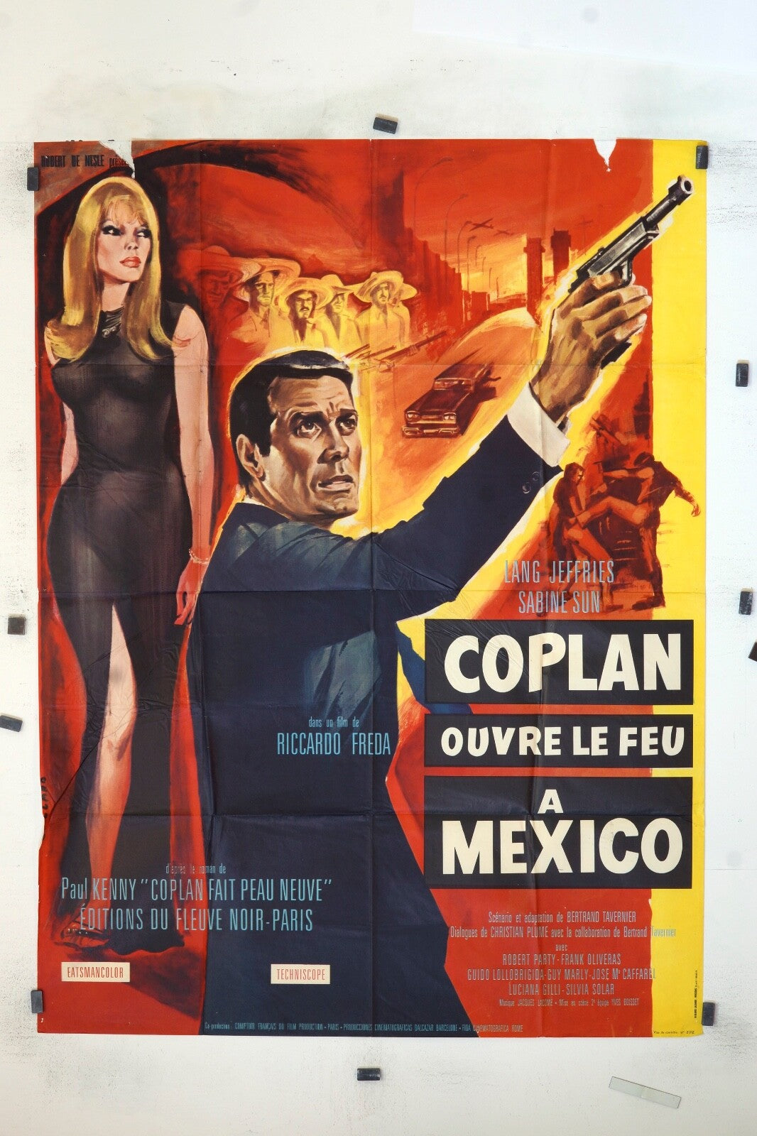 COPLAN OUVRE LE FEU A MEXICO RICARDO FREDA ORIGINAL MOVIE POSTER 120x160