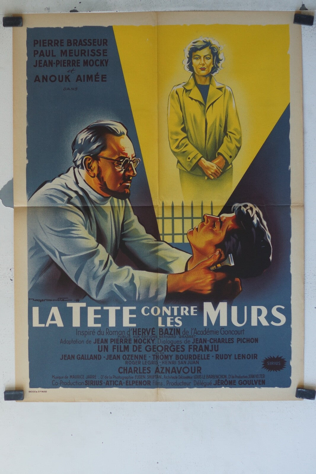 TETE CONTRE LES MURS (LA) MOVIE POSTER ORIGINAL (60X80) Pierre Brasseur