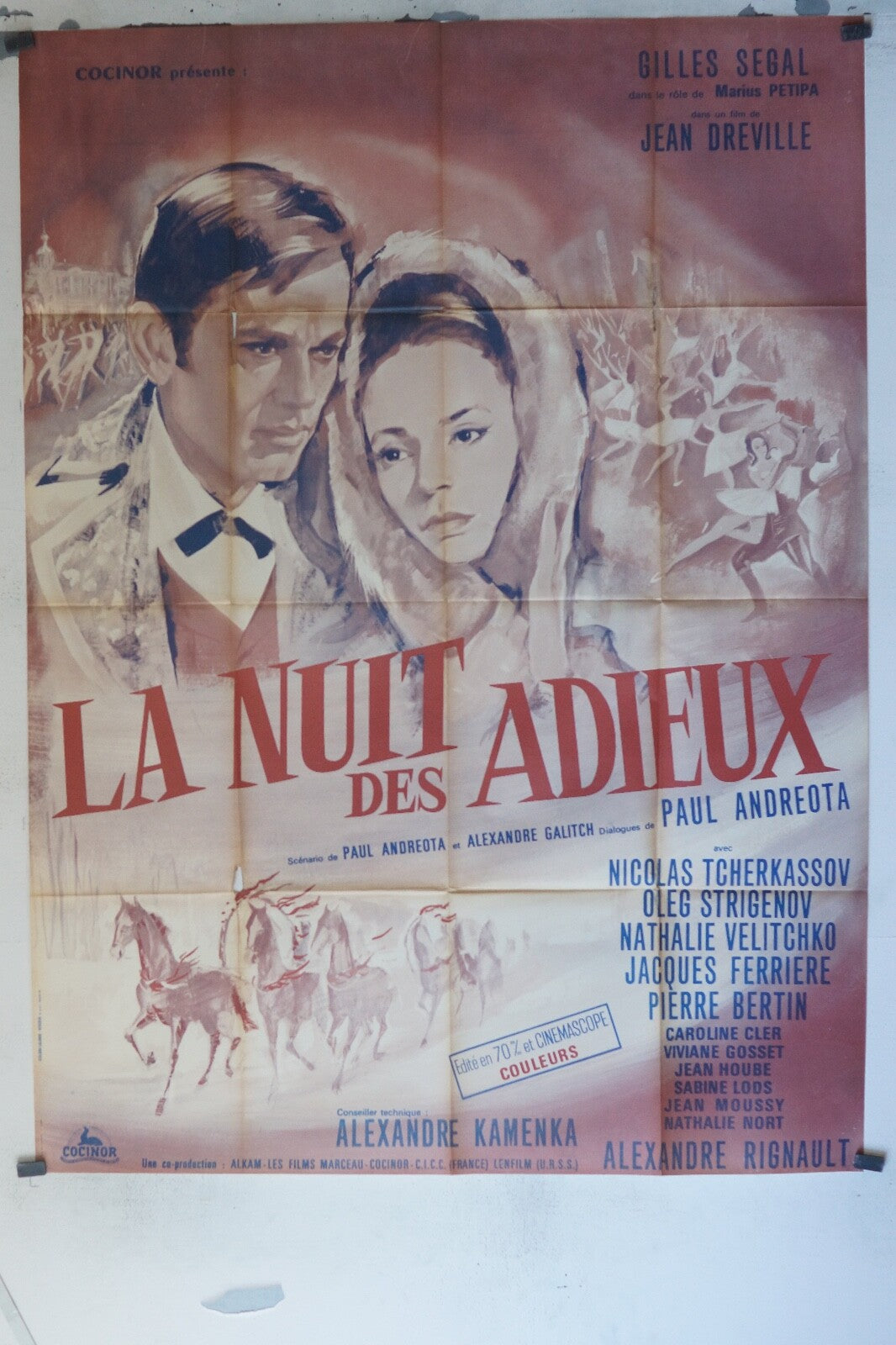 LA NUIT DES ADIEUX POSTER ORIGINAL 120x160 NICOLAS TCHERKASSOV