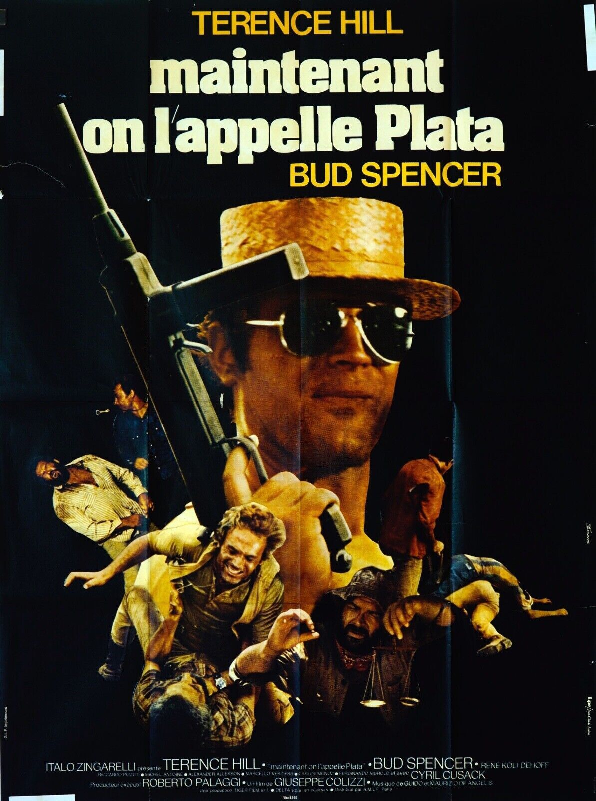 MAINTENANT ON L’APPELLE PLATA 120X160 ORIGINAL MOVIE POSTER BUD SPENCER