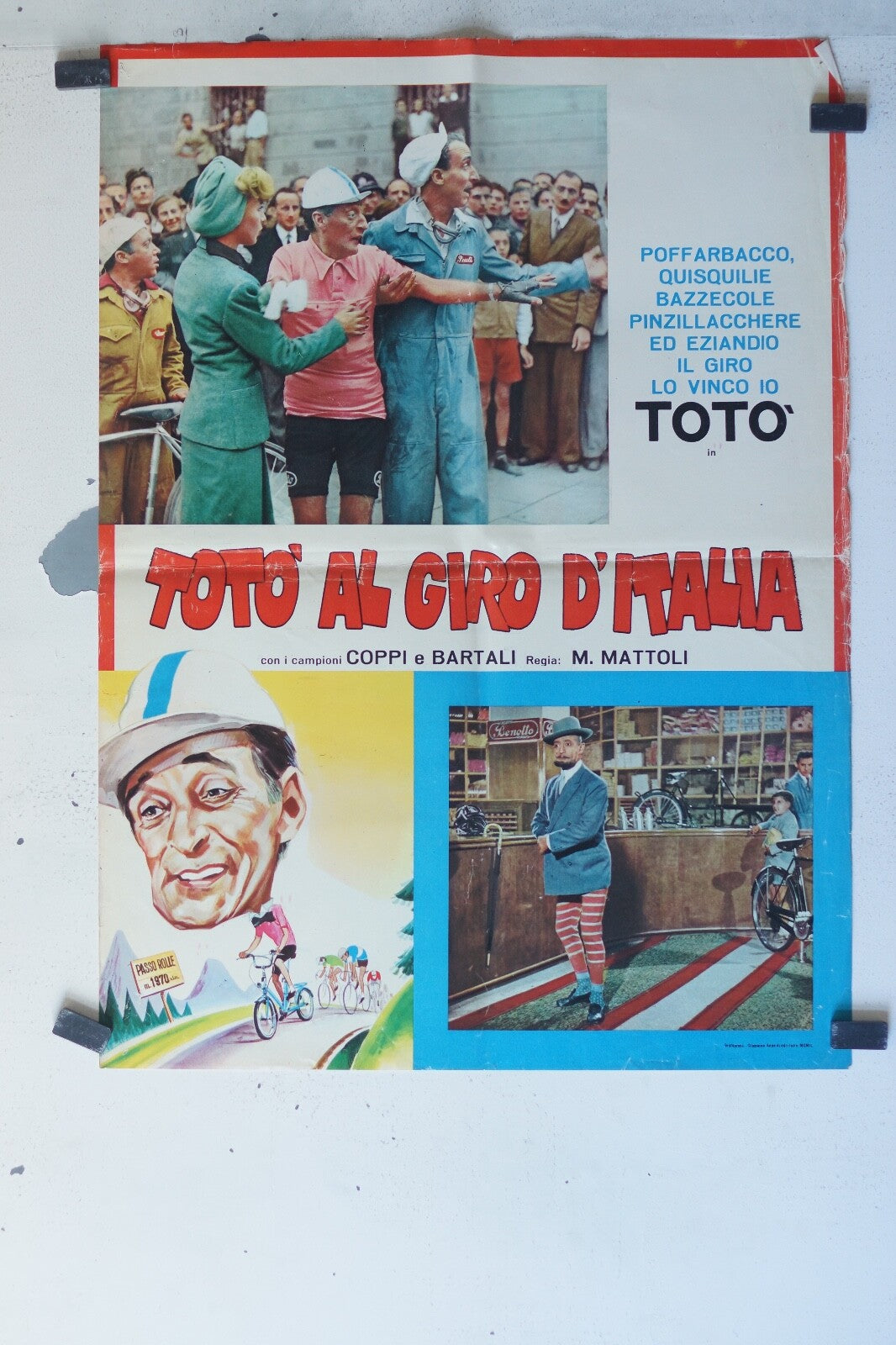 TOTO AL GIRO D’ITALIA MOVIE POSTER ORIGINAL (60X80) Toto , Carlo Micheluzzi