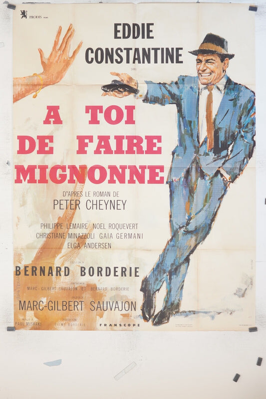 A TOI DE FAIRE MIGNONNE MOVIE POSTER ORIGINAL (120x160), Eddie Constantine