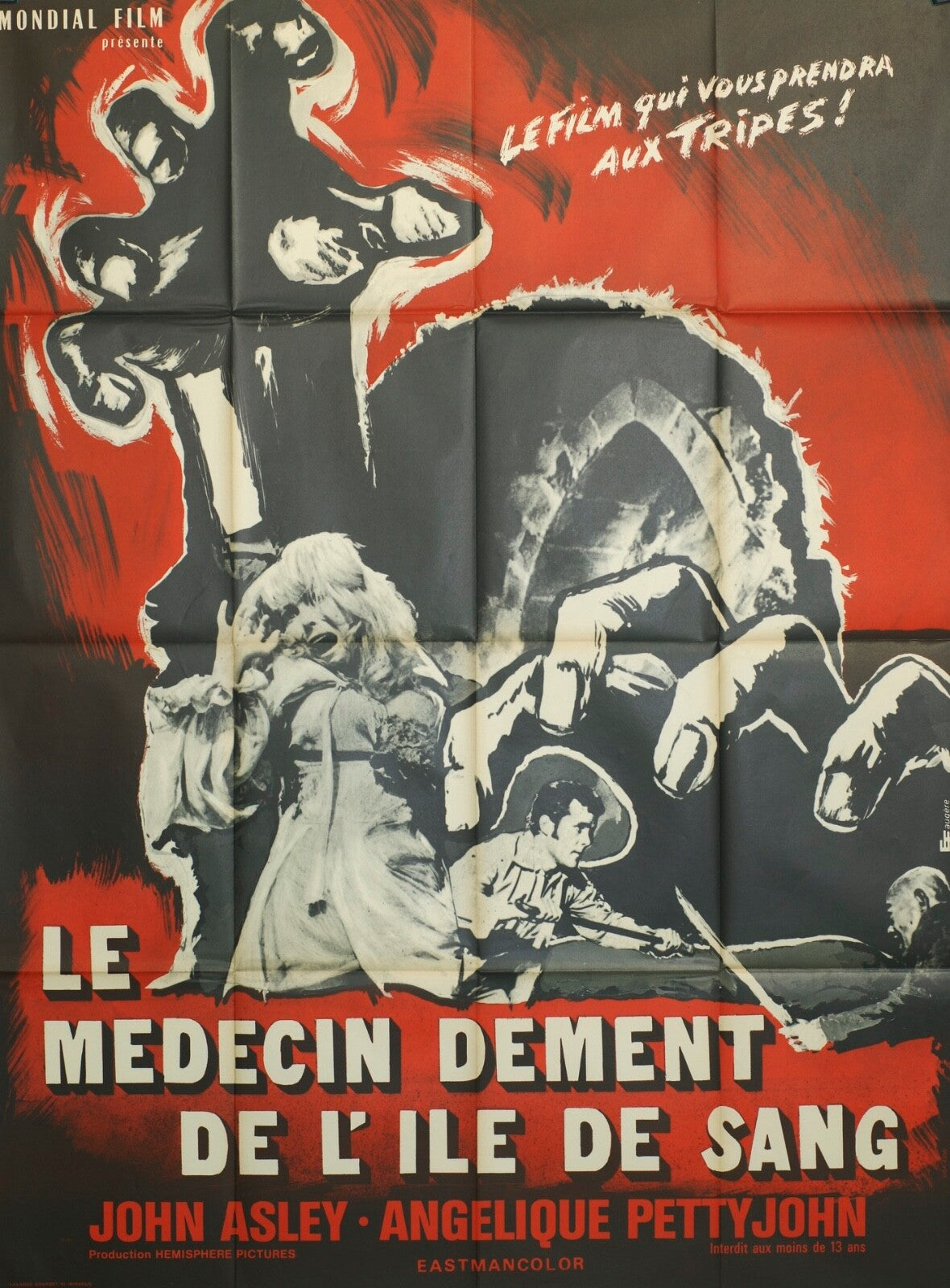 LE MEDECIN DÉMENT DE L’ILE DE SANG ORIGINAL MOVIE POSTER 120x160