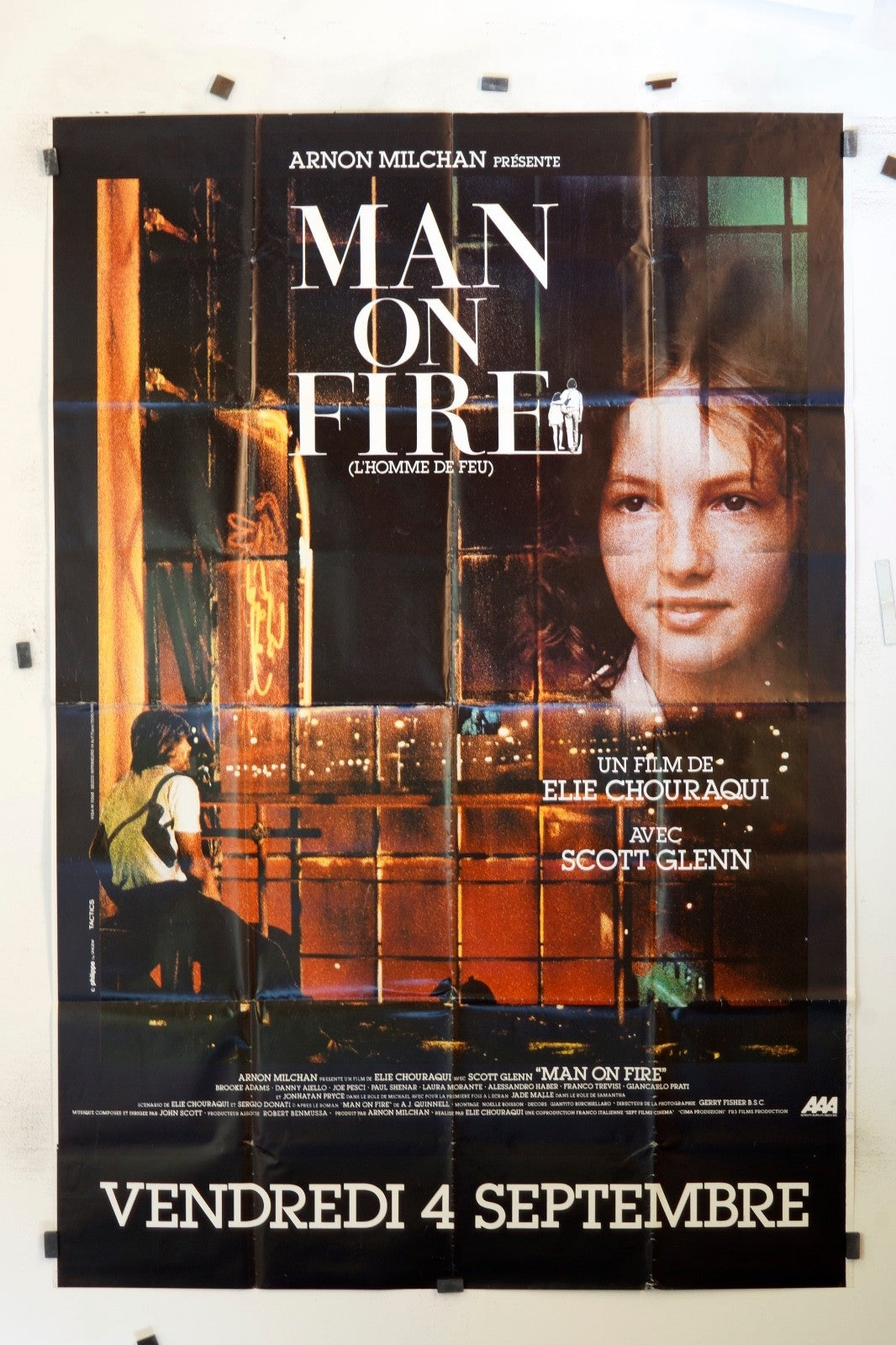 MAN ON FIRE SCOTT GLENN MOVIE POSTER ORIGINAL (120X160)