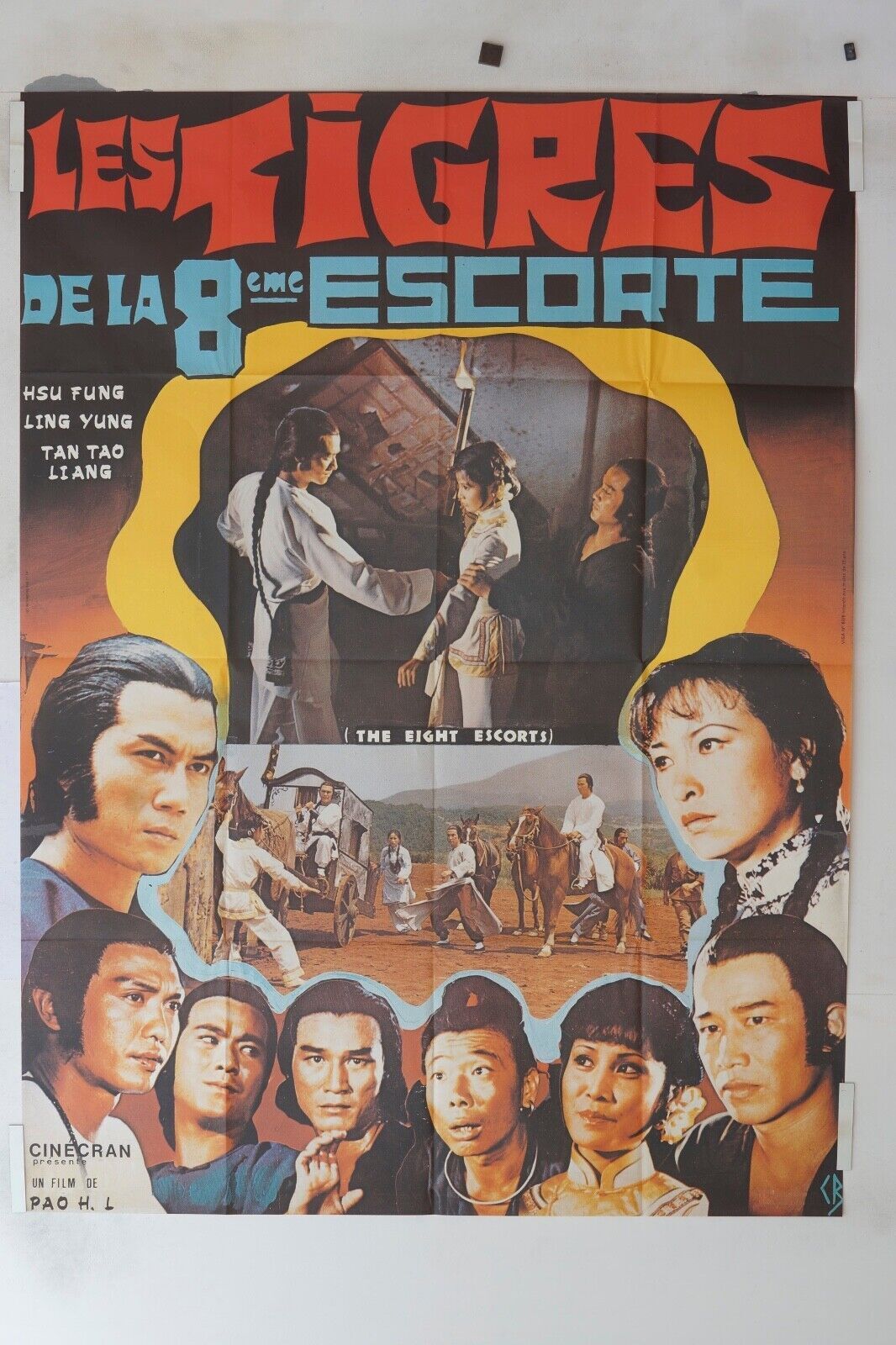 LES TIGRES DE LA 8 EME ESCORTE MOVIE POSTER ORIGINAL 120x160 HSU FUNG
