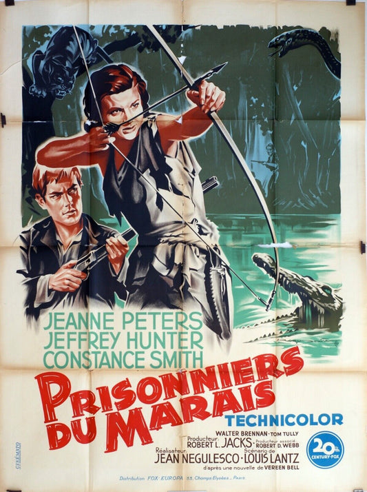 PRISONNIERS DU MARAIS MOVIE POSTER ORIGINAL 120x160 JEANNE PETERS