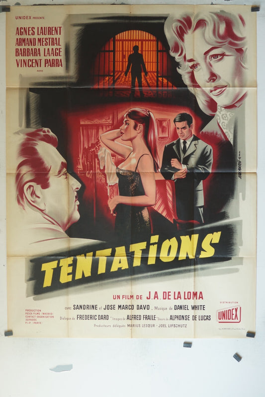 TENTATIONS, MOVIE POSTER ORIGINAL (60X80), SANDRINE ET JOSE MARCO DAVO