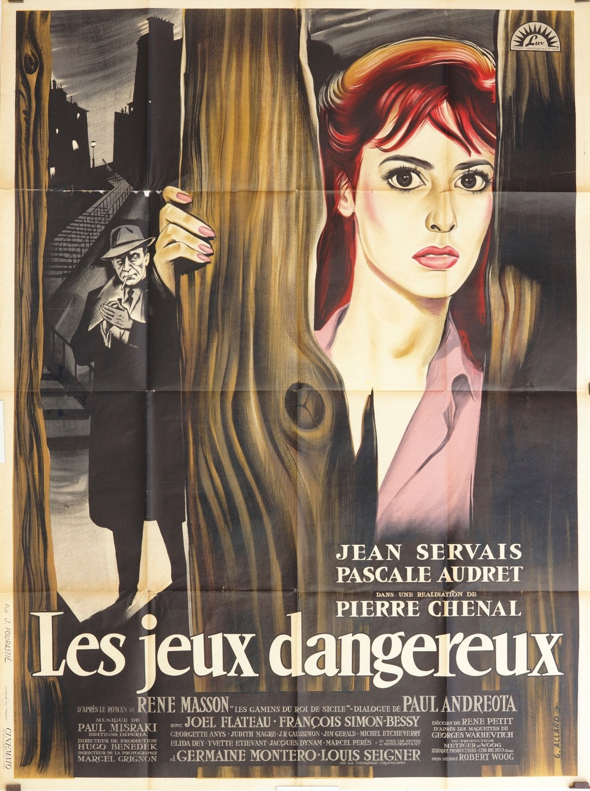 LES JEUX DANGEUREUX JEAN SERVAIS MOVIE POSTER ORIGINAL 120x160