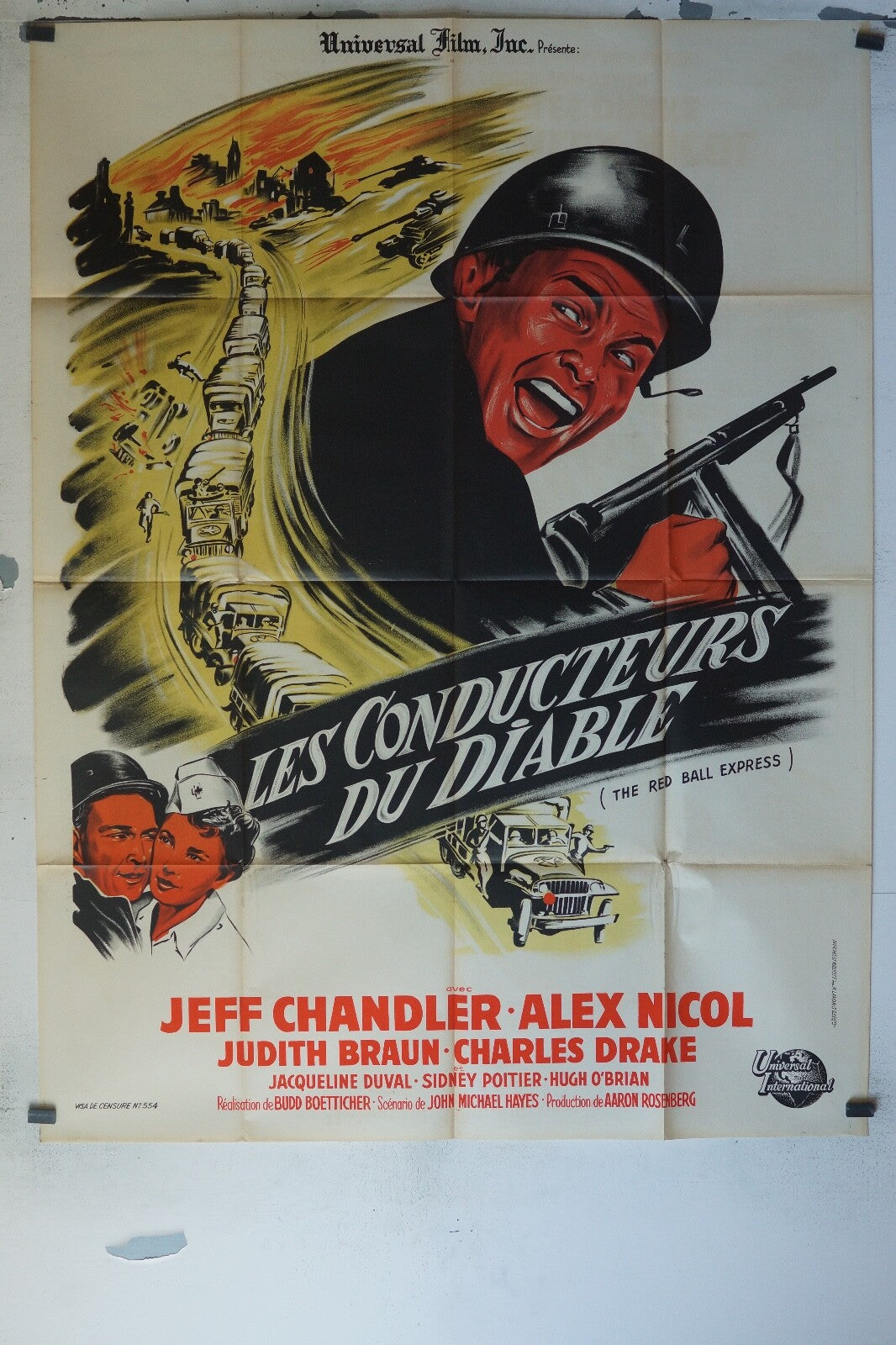 LES CONDUCTEURS DU DIABLE MOVIE POSTER ORIGINAL 120x160 JEFF CHANDLER