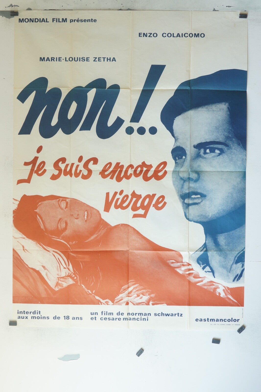 NON ! …JE SUIS ENCORE VIERGE, MOVIE POSTER EROTIC, (120X160) MARIE-LOUISE ZETHA