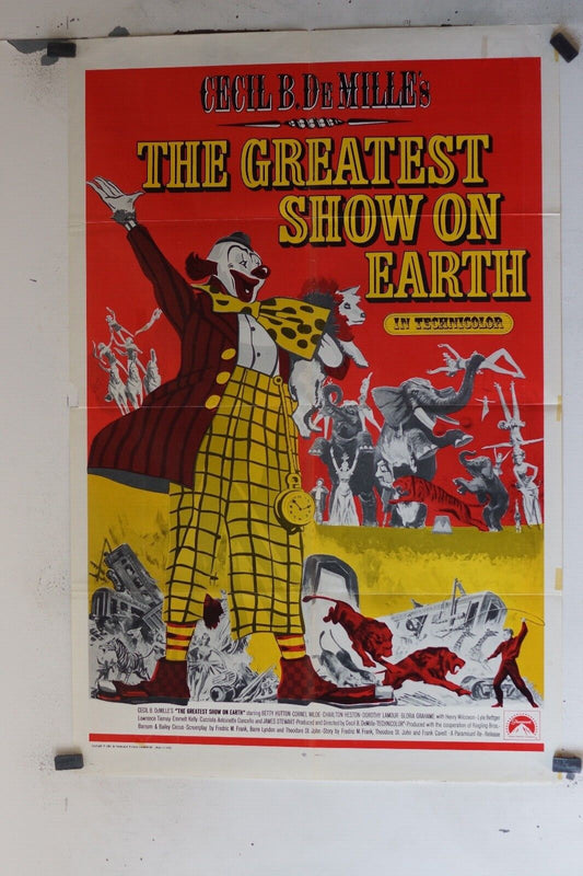 THE GREATEST SHOW ON EARTH POSTER MOVIE POSTER ORIGINAL 69x103 Cecil B. DeMille