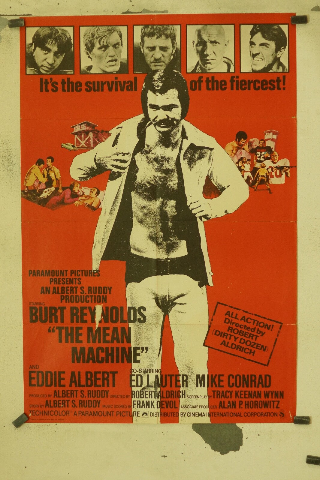 THE MEAN MOVIE POSTER ORIGINAL (40X60) BURT REYNOLDS, EDDIE ALBERT