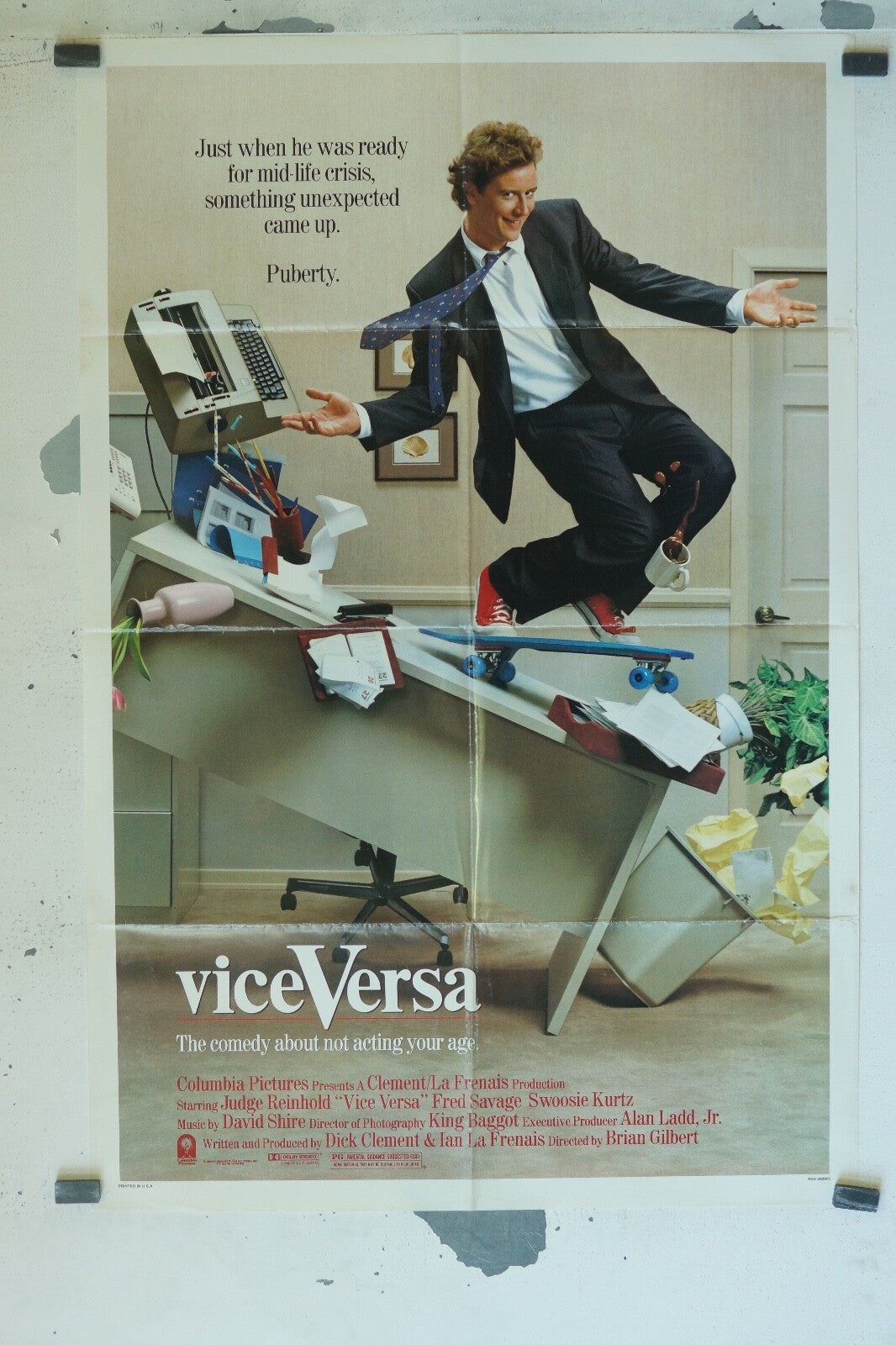 VICE VERSA 70x100 ORIGINAL MOVIE POSTER FRED SAVAGE, SWOOSIE KURTZ