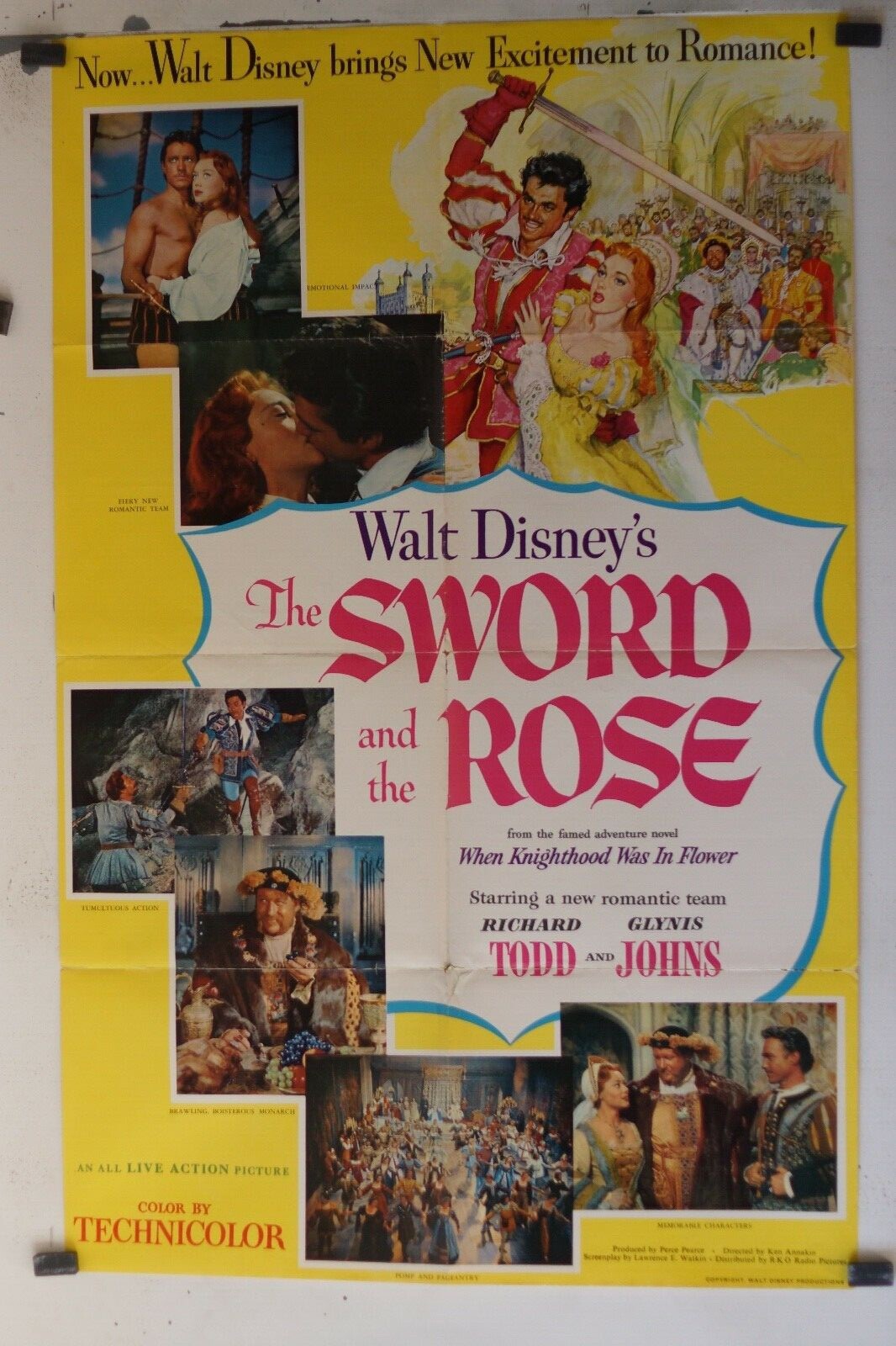 THE SWORD AND THE ROSE POSTER ORIGINAL (69x103), Ken Annakin, Glynis johns