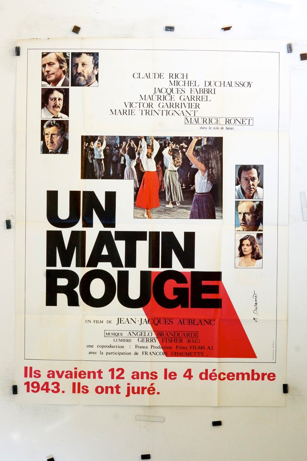 UN MATIN ROUGE CLAUDE RICH MOVIE POSTER ORIGINAL (120X160)