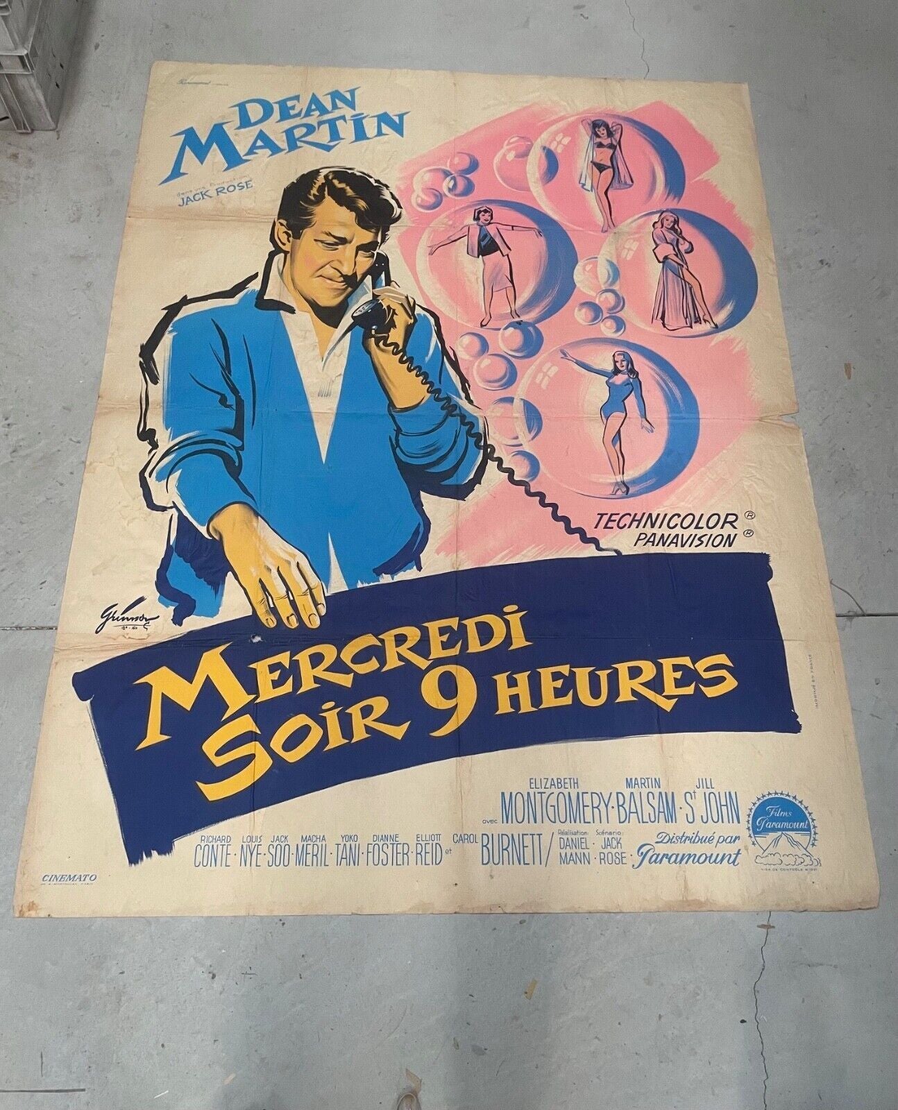 MERCREDI SOIR 9 HEURES ORIGINAL POSTER 120X160 DEAN MARTIN