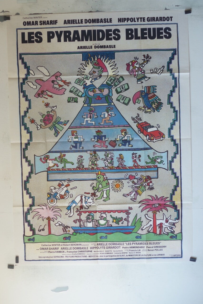 LES PYRAMIDES BLEUES POSTER ORIGINAL1 20x160 OMAR SHARIF – ARIELLE DOMBASLE