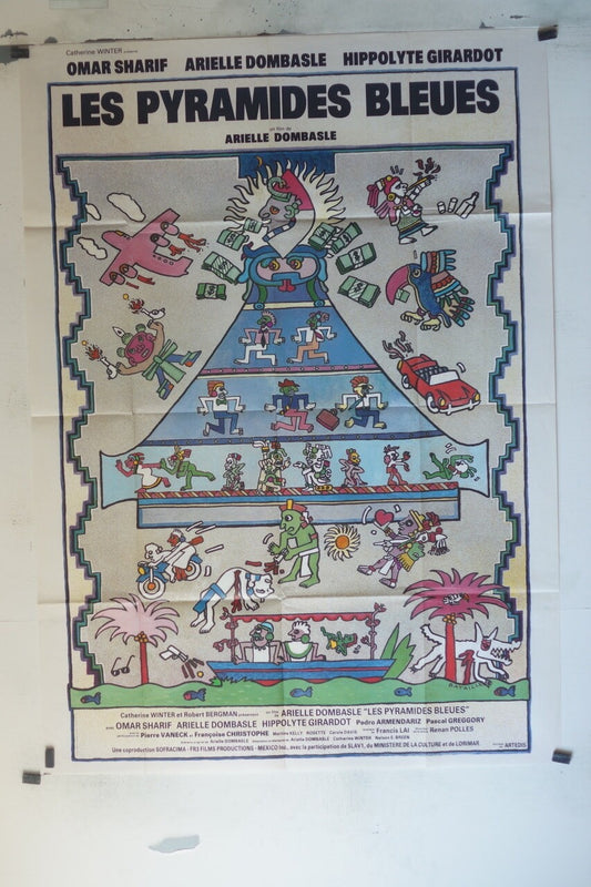 LES PYRAMIDES BLEUES POSTER ORIGINAL1 20x160 OMAR SHARIF – ARIELLE DOMBASLE