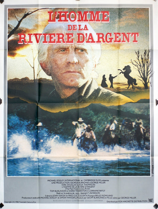 L’HOMME DE LA RIVIERE ARGENT KIRK DOUGLAS MOVIE POSTER ORIGINAL 120x160