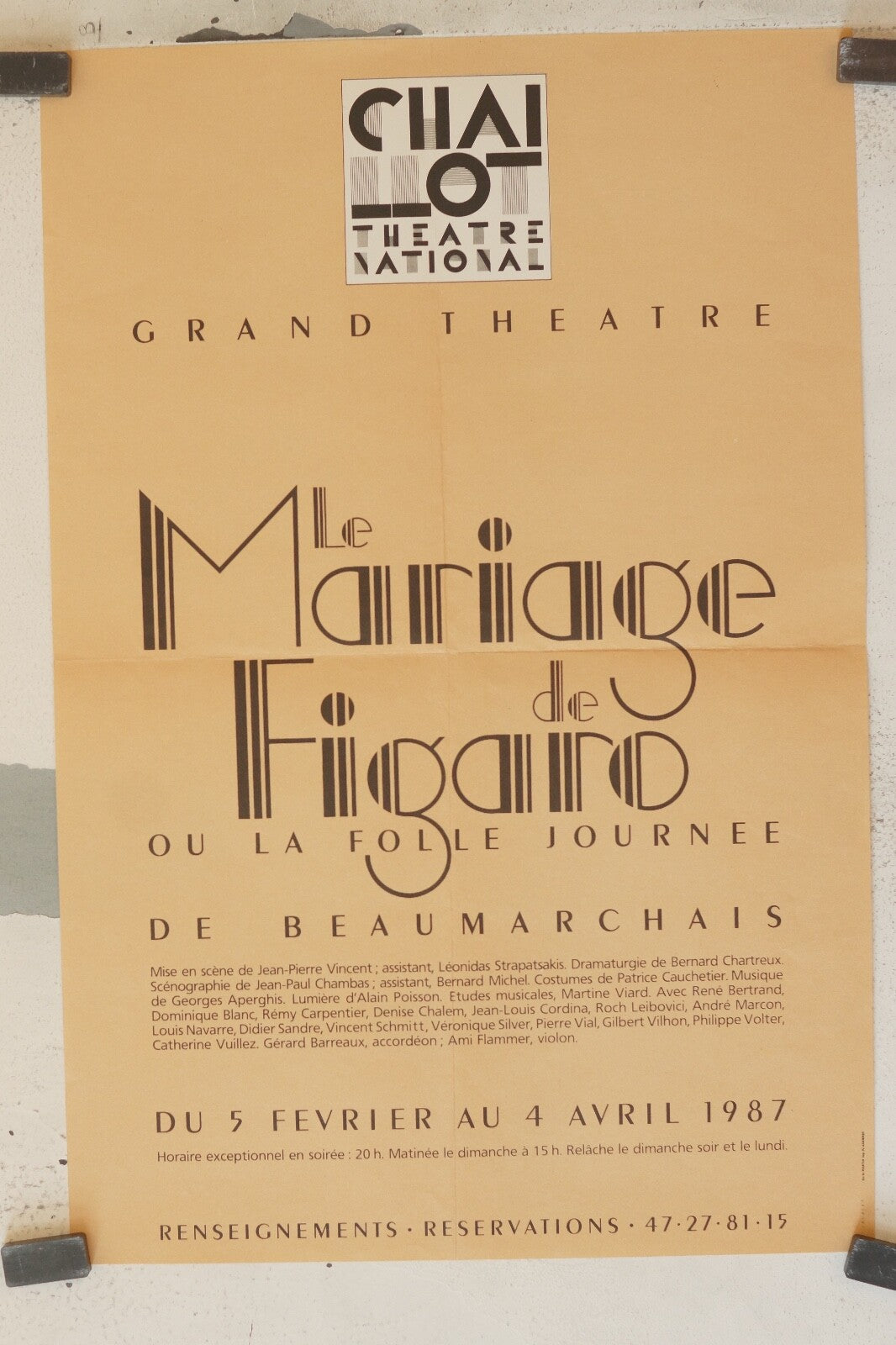 LE MARIAGE DE FIGARO, AFFICHE DE THÉÂTRE 38X57