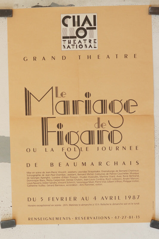 LE MARIAGE DE FIGARO, AFFICHE DE THÉÂTRE 38X57