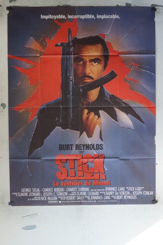 STICK LE JUSTICER DE MIAMI MOVIE POSTER ORIGINAL 120x160 BURT REYNOLDS
