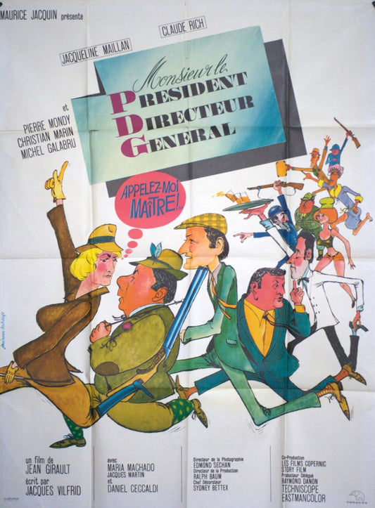 MONSIEUR LE PRÉSIDENT DIRECTEUR GÉNÉRAL JACQUELINEmovie poster ORIGINAL 120x160