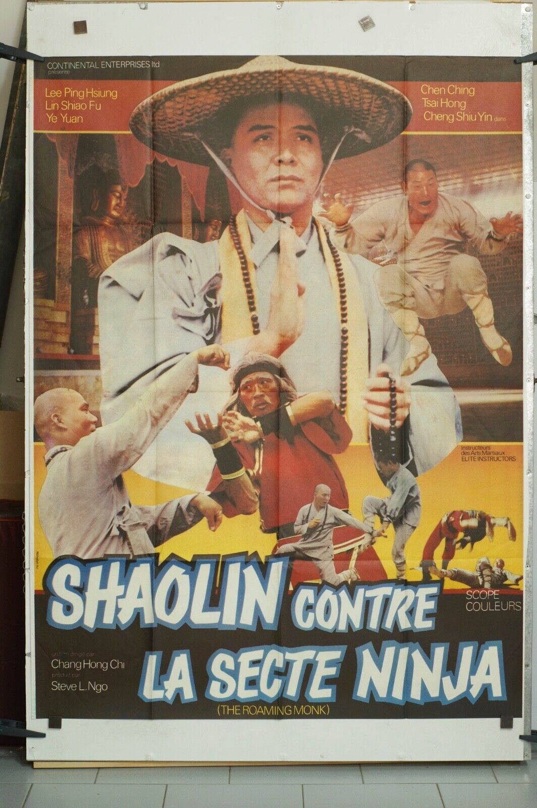 SHAOLIN CONTRE LA SECTE NINJA MOVIE POSTER ORIGINAL 120x160 CHANG HONG CHI