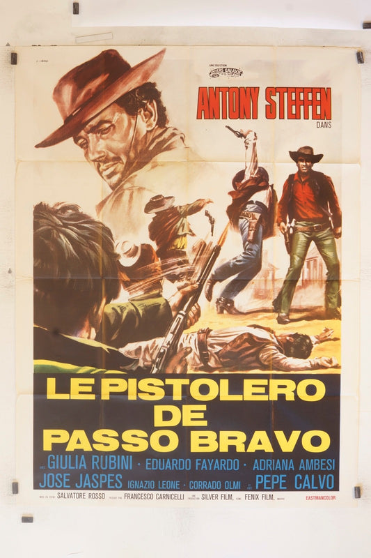 LE PISTOLERO DE PASSO BRAVO ANTONY STEFFEN MOVIE POSTER ORIGINAL 120x160