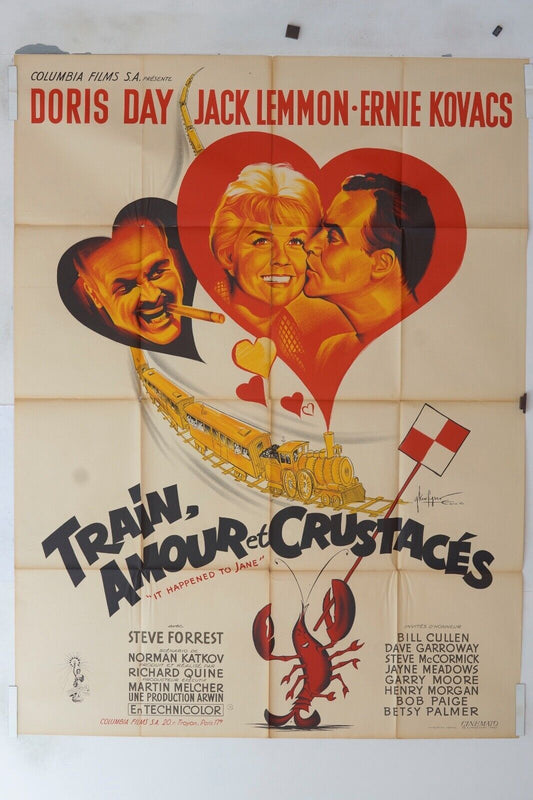 TRAIN, AMOUR ET CRUSTACÉS ORIGINAL MOVIE POSTER 120x160 DORIS DAY