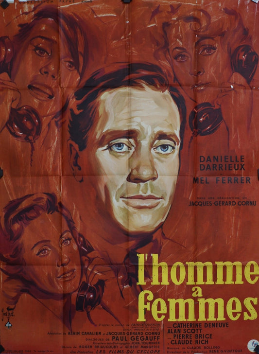 L’HOMME A FEMMES DANIELLE DARRIEUX MOVIE POSTER ORIGINAL 120x160