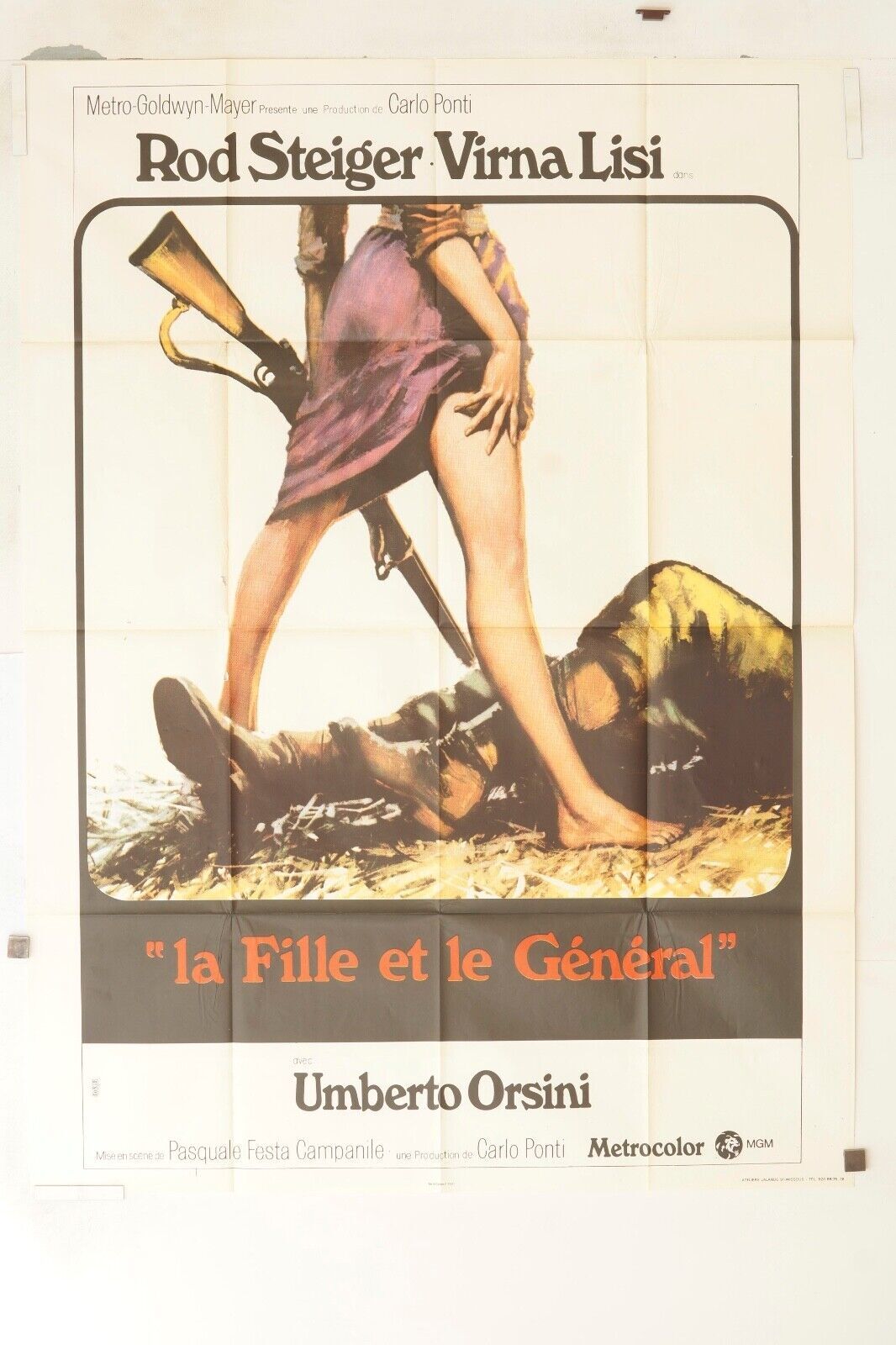 LA FILLE ET LE GÉNÉRAL POSTER ORIGINAL 120x160 UMBERTO ORSINI