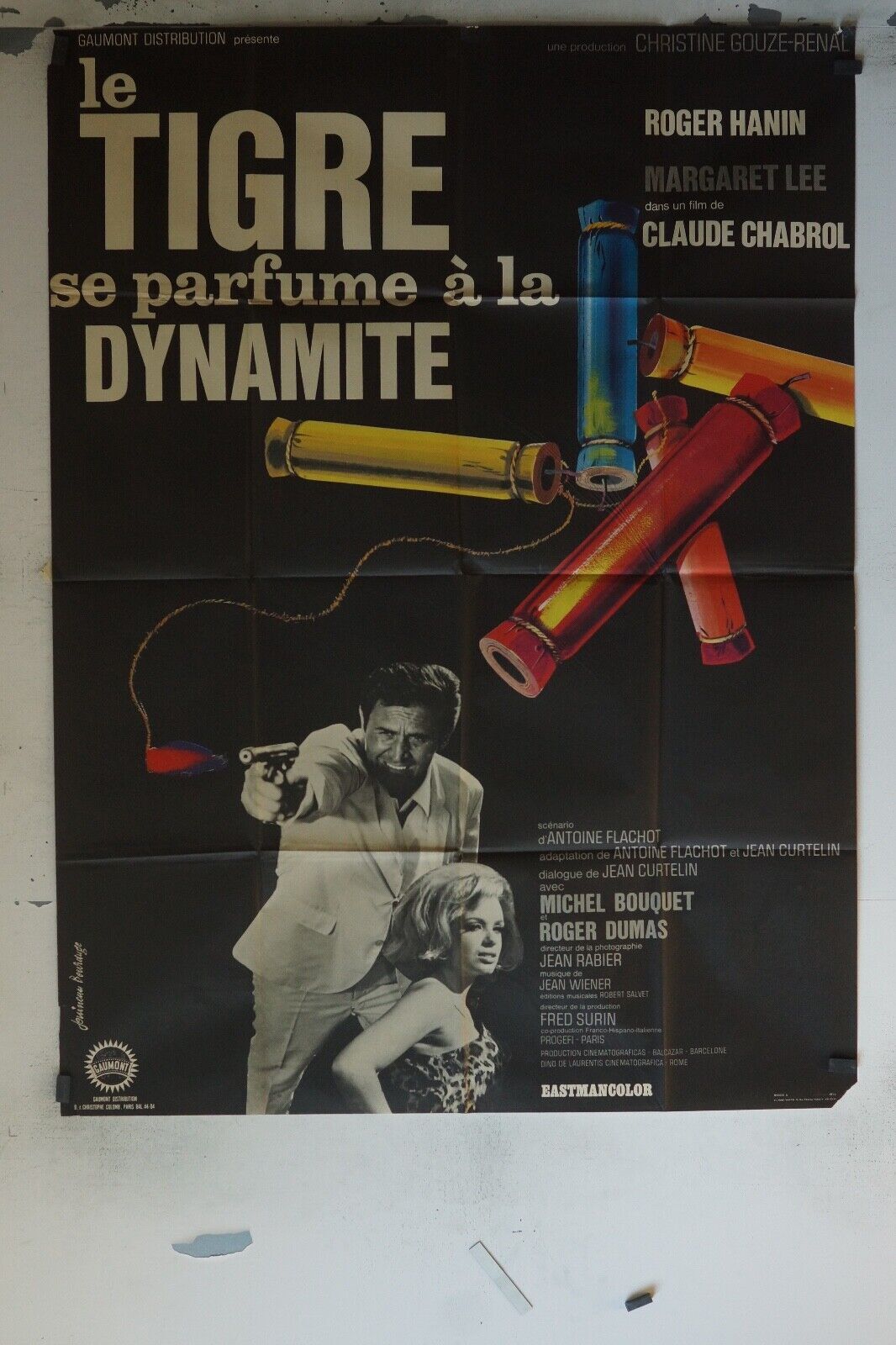 LE TIGRE SE PARFUME À LA DYNAMITE MOVIE POSTER ORIGINAL 120x160 CLAUDE CHABROL