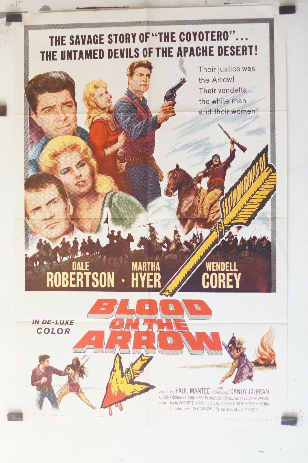 BLOOD ON THE ARROW MOVIE POSTER ORIGINAL 69x103, Dale Robertson 