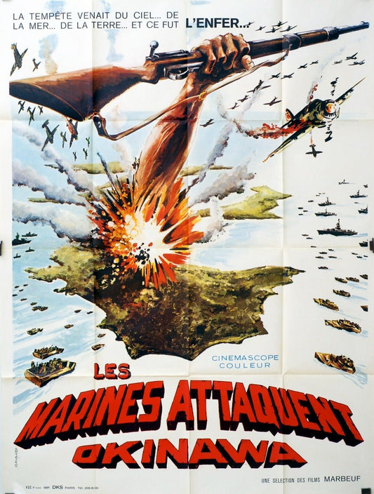 LES MARINES ATTAQUENT OKINAWA MOVIE POSTER ORIGINAL (120X160) R. HARRISON