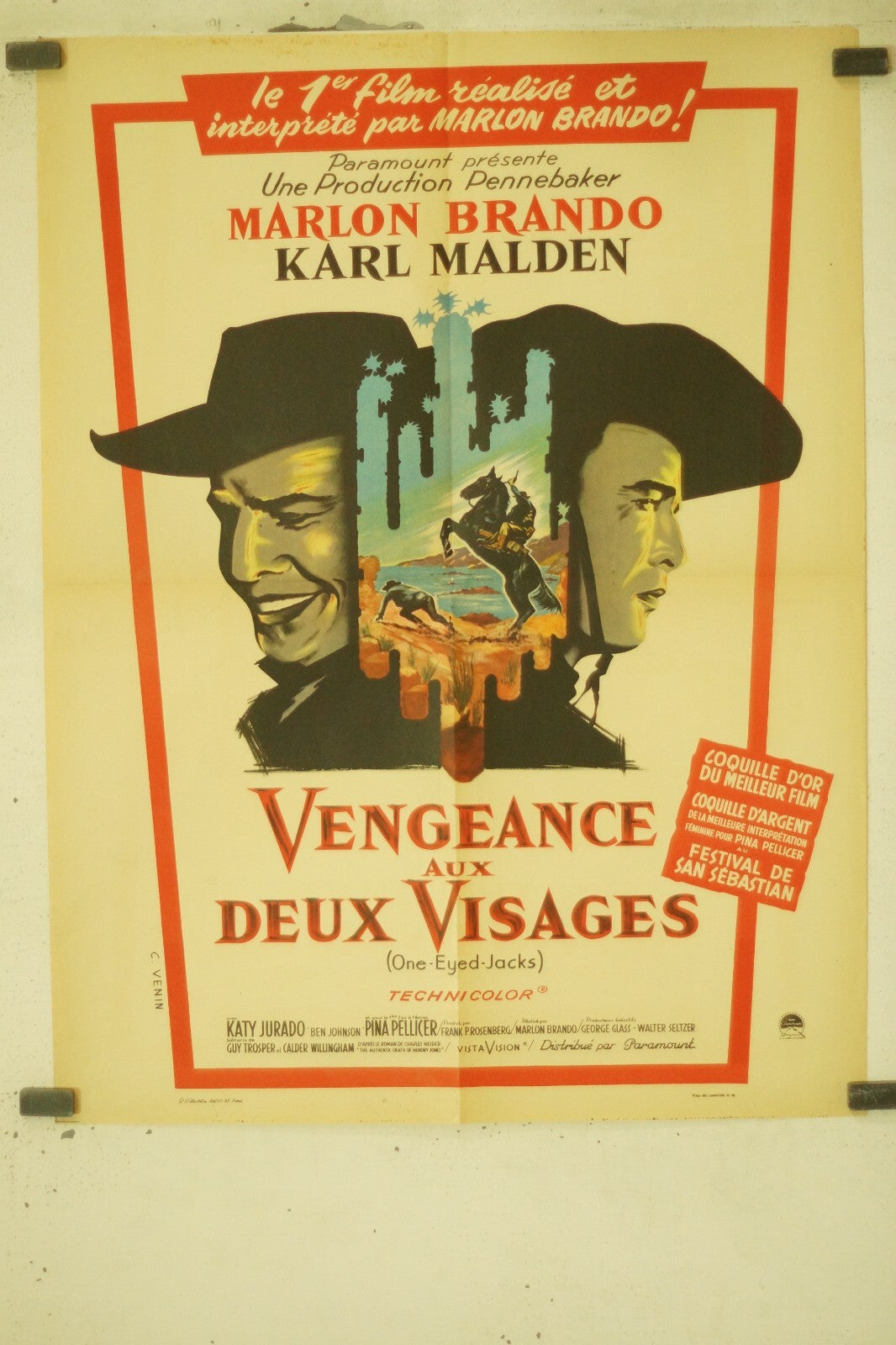 VENGEANCE AUX DEUX VISAGES MOVIE POSTER ORIGINAL (60X80) MARLON BRONDO – KARL