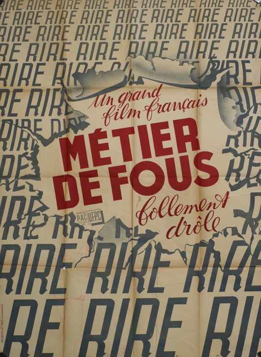 MÉTIER DE FOUS ANDRÉ HUNEBELLE MOVIE POSTER ORIGINAL 120x160