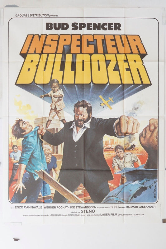 INSPECTEUR BULLDOZER MOVIE POSTER ORIGINAL 120x160 BUD SPENCER