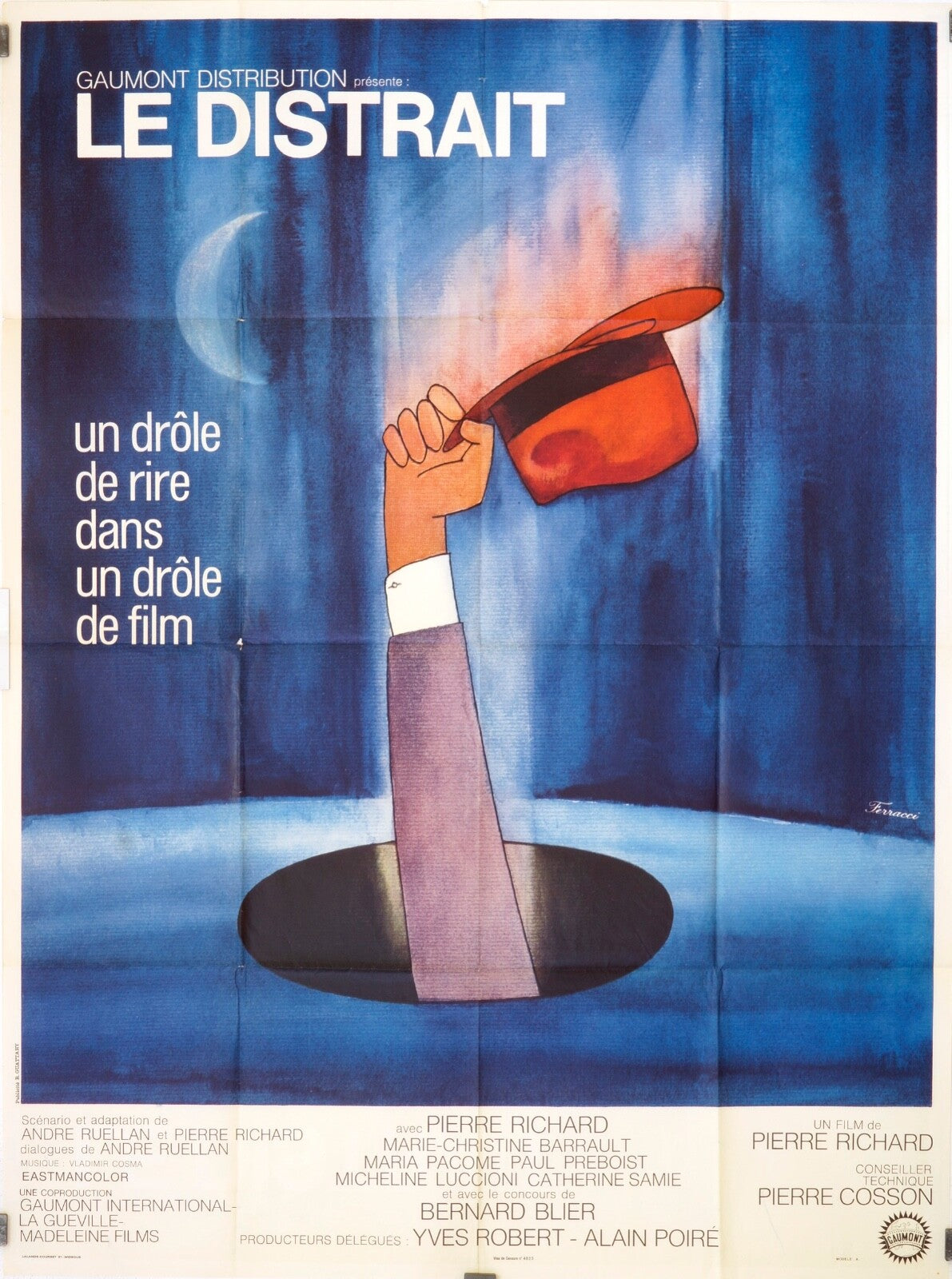 LE DISTRAIT ROSE MOVIE POSTER ORIGINAL 120x160  PIERRE RICHARD
