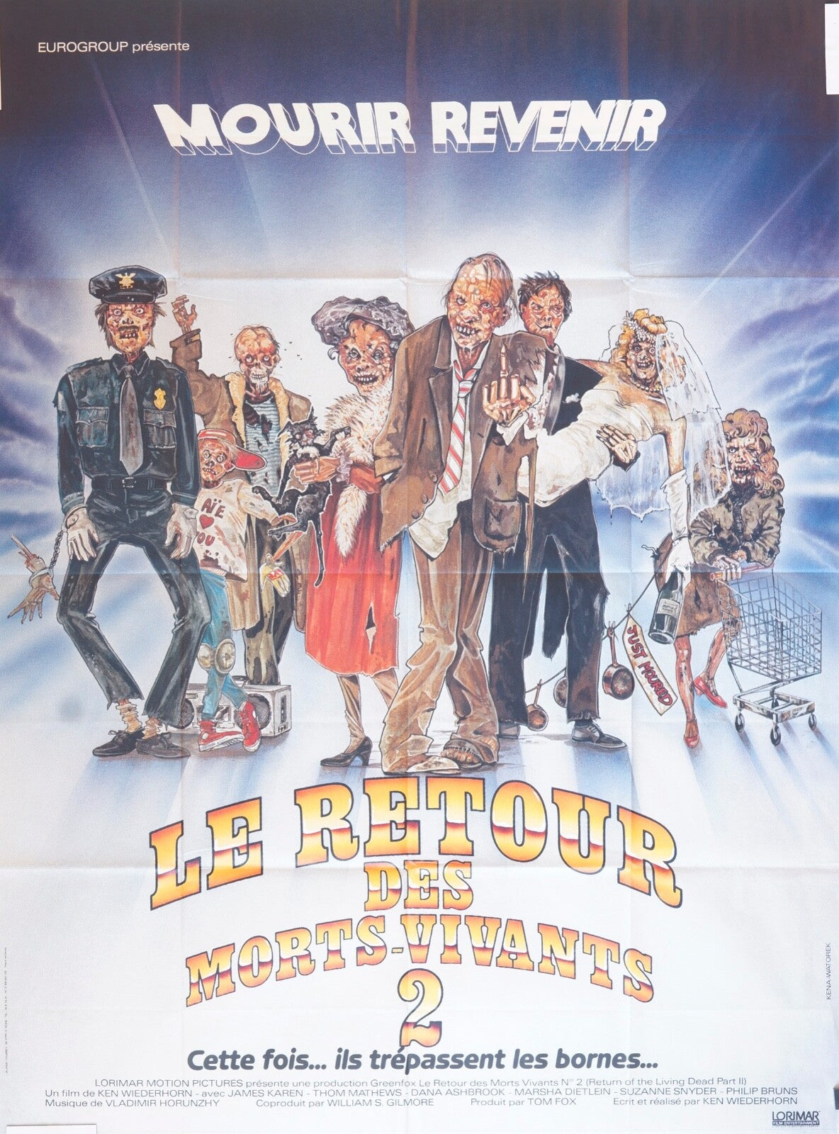 LE RETOUR DES MORTS-VIVANTS POSTER ORIGINAL (120X160) GUY DELORME