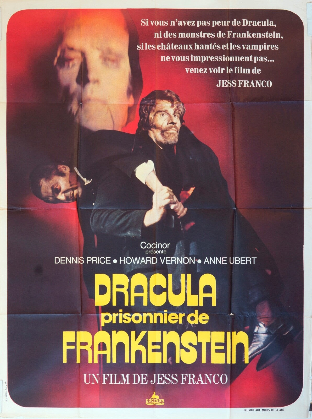 DRACULA PRISONNIER FRANKENSTEIN MOVIE POSTER ORIGINAL 120x160 JESS FRANCO