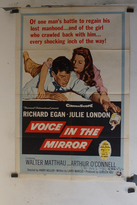 VOICE IN THE MIRROR (1958) 70X100 ORIGINAL MOVIE POSTER RICHARD EGAN, JULIEN