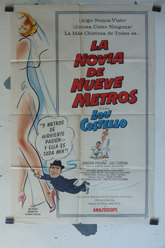  NOVIA DE NUEVE METROS (LA) MOVIE POSTER ORIGINAL 68x104 Lou Costello , Dorothy 